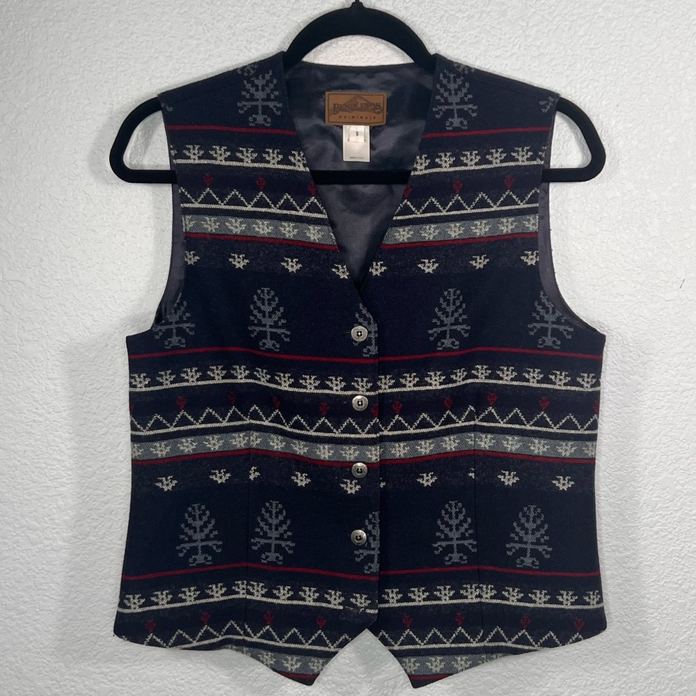 Pendleton Originals Vintage USA Made Virgin Wool Vest American Anthem Sz S